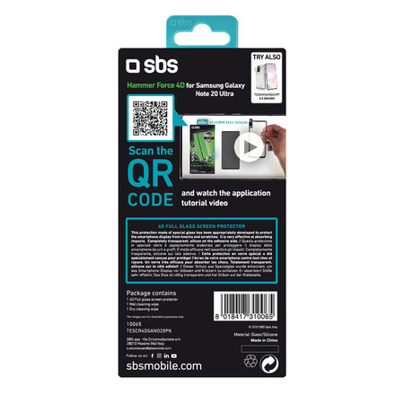 SBS - Tvrzené Sklo 4D Full Glass pro Galaxy Note 20 Ultra, černá