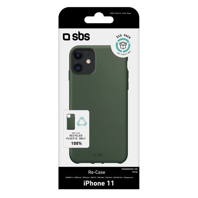 SBS - Pouzdro TPU pro iPhone 11, recyklované, Eco balení, zelená