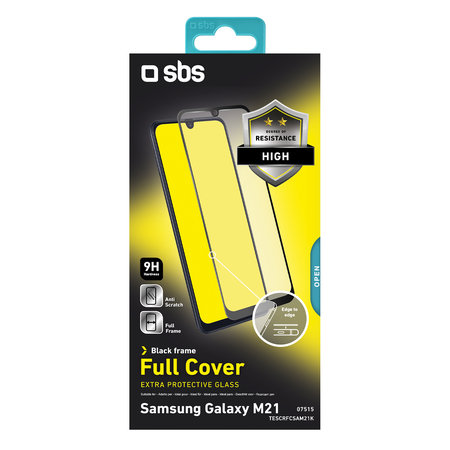 SBS - Tvrzené sklo Full Cover pro Samsung Galaxy M21, černá
