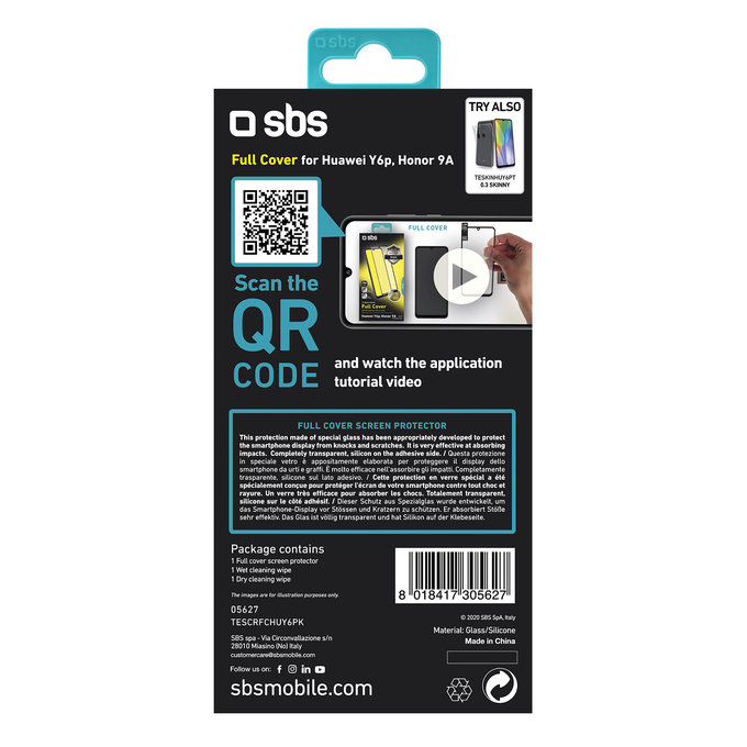 SBS - Tvrzené sklo Full Cover pro Huawei Y6p, černá