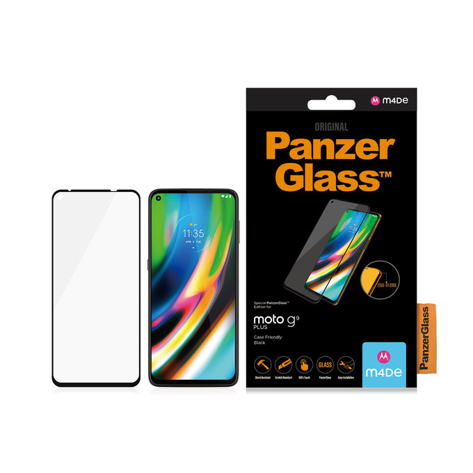 PanzerGlass - Tvrzené sklo Case Friendly pro Motorola Moto G9 Plus, černá
