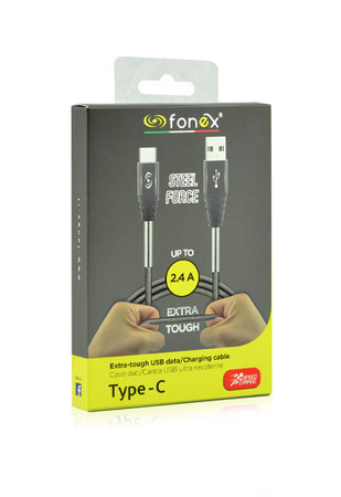 Fonex - Kabel - USB / USB-C (1m), šedá