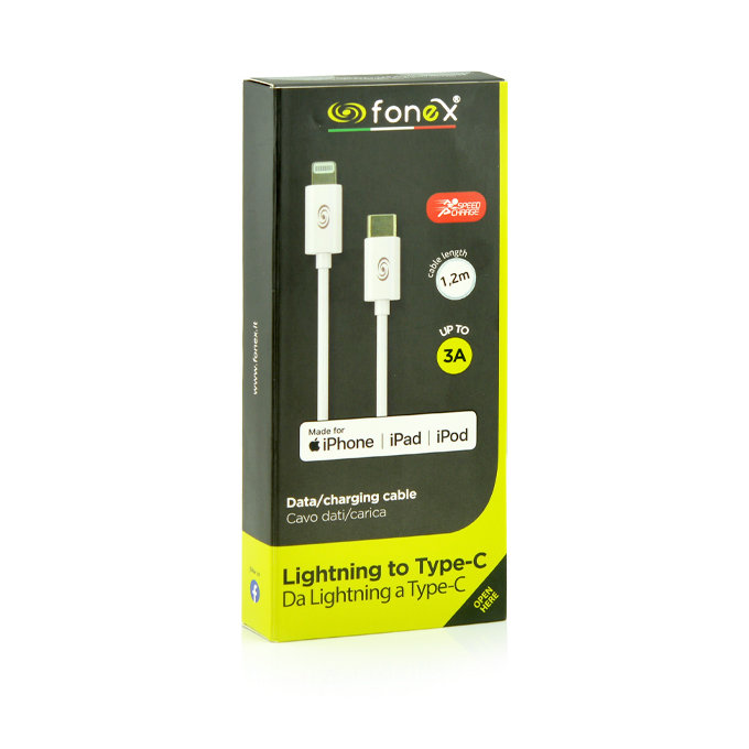 Fonex - Lightning / USB MFI Kabel (2m), bílá