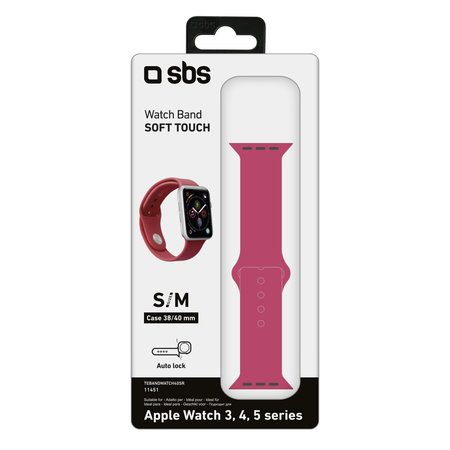 SBS - Náramek pro Apple Watch 40 mm, velikost S / M, červená