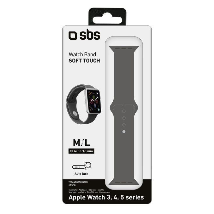 SBS - Náramek pro Apple Watch 40 mm, velikost M / L, černá