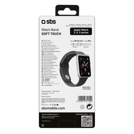 SBS - Náramek pro Apple Watch 40 mm, velikost M / L, černá