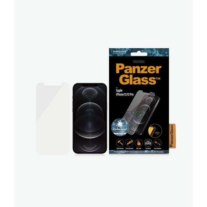 PanzerGlass - Tvrzené Sklo Standard Fit AB pro iPhone 12 a 12 Pro, transparentná