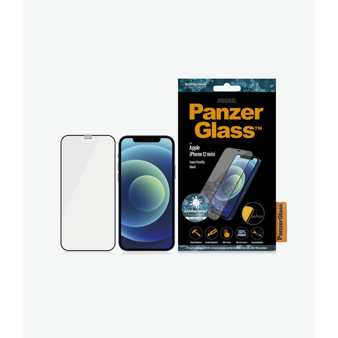 PanzerGlass - Tvrzené Sklo Case Friendly AB pro iPhone 12 mini, černá