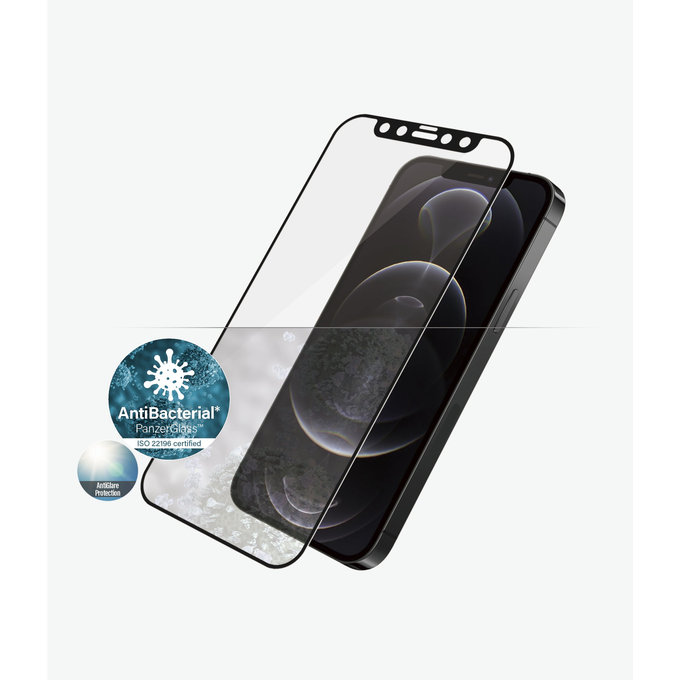 PanzerGlass - Tvrzené Sklo Case Friendly AntiGlare pro iPhone 12 a 12 Pro, černá