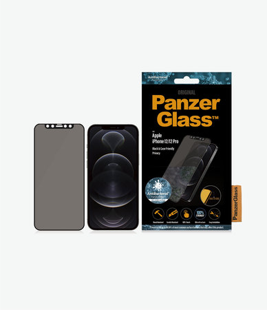 PanzerGlass - Tvrzené Sklo Privacy Case Friendly AB pro iPhone 12 a 12 Pro, černá