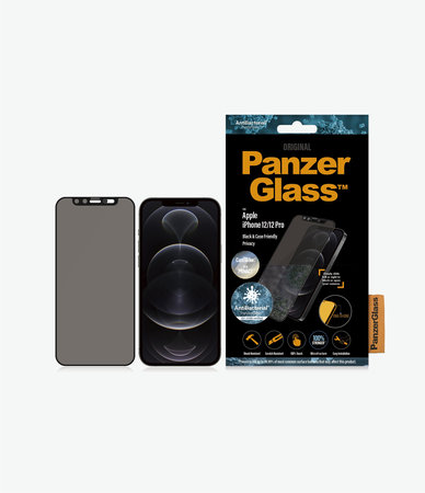 PanzerGlass - Tvrzené Sklo Privacy Case Friendly CamSlider AB pro iPhone 12 a 12 Pro, černá