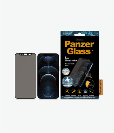 PanzerGlass - Tvrzené Sklo Privacy Case Friendly CamSlider AB pro iPhone 12 Pro Max, černá