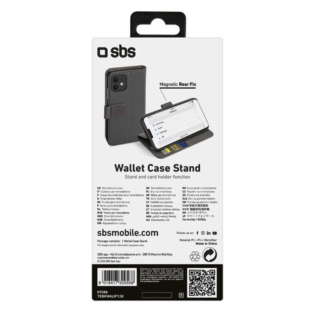SBS - Pouzdro Book Wallet pro iPhone 12 mini, černá
