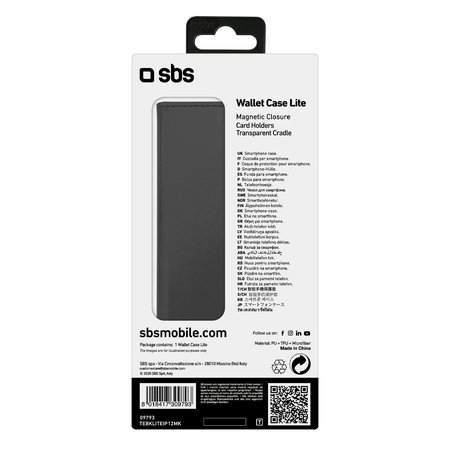 SBS - Pouzdro Book Wallet Lite pro iPhone 12 a 12 Pro, černá