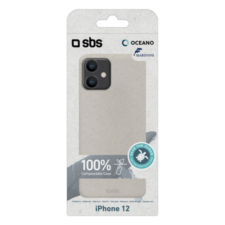 SBS - Pouzdro Oceano pro iPhone 12 mini, 100% kompostovatelné, bílá