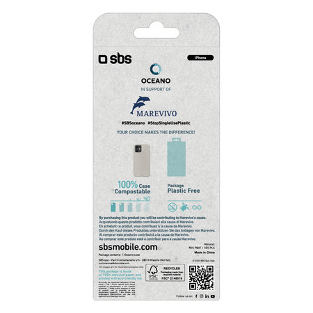 SBS - Pouzdro Oceano pro iPhone 12 mini, 100% kompostovatelné, bílá
