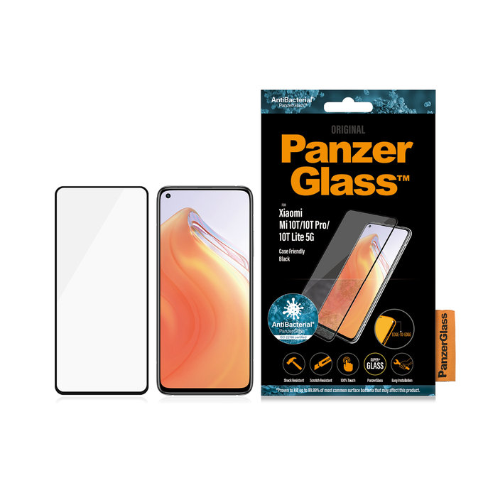 PanzerGlass - Tvrzené Sklo Case Friendly pro Xiaomi Mi 10T Pro 5G, 10T Lite, 10T, black