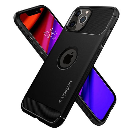 Spigen - Pouzdro Rugged Armor pro iPhone 12 a 12 Pro, černá