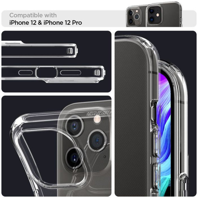 Spigen - Pouzdro Liquid Crystal pro iPhone 12 a 12 Pro, Crystal Clear