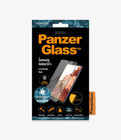 PanzerGlass - Tvrzené Sklo Case Friendly AB pro Samsung Galaxy S21+, Fingerprint komp., černá