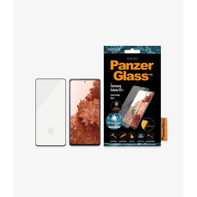 PanzerGlass - Tvrzené Sklo Case Friendly AB pro Samsung Galaxy S21+, Fingerprint komp., černá