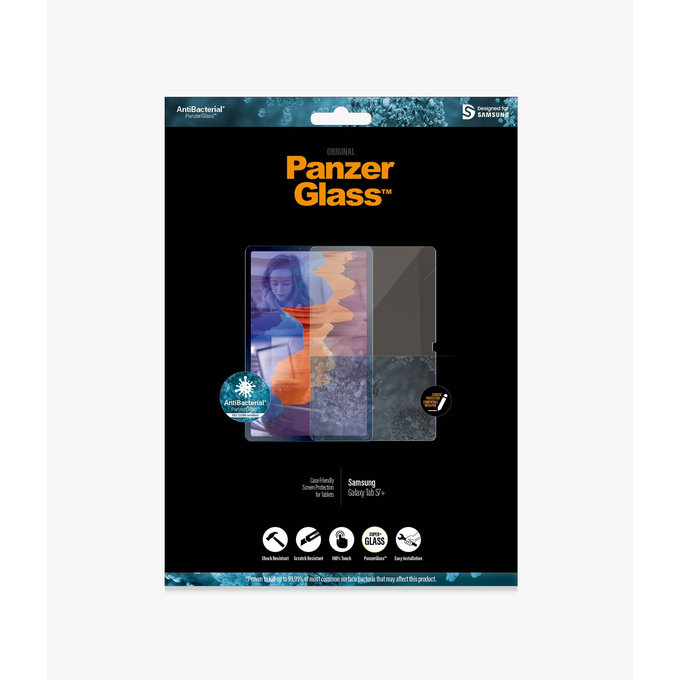 PanzerGlass - Tvrzené sklo Case Friendly SMAPP pro Samsung Galaxy Tab S7 +, čirá