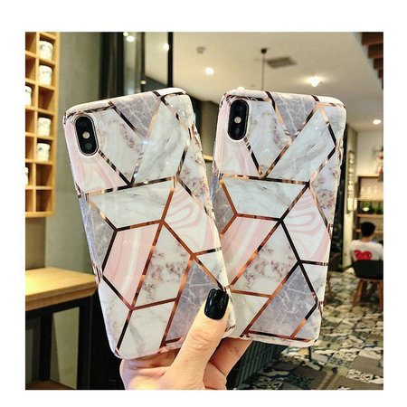 Tech-Protect - Pouzdro Marble pro iPhone SE 2020/8/7, růžová