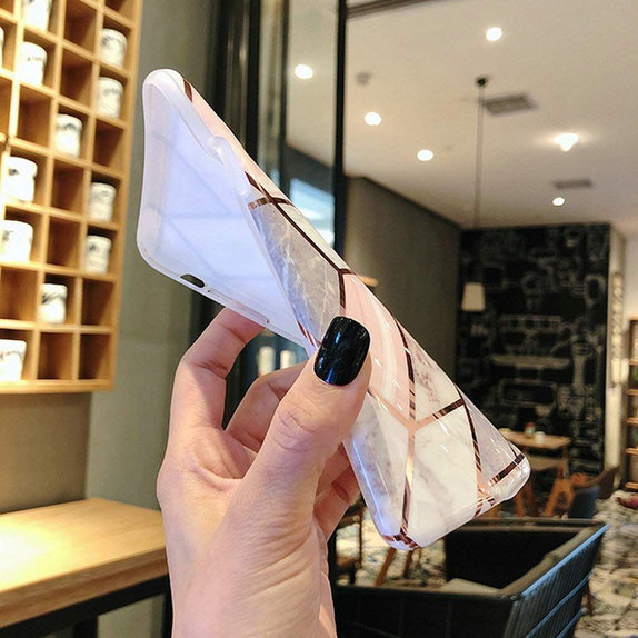 Tech-Protect - Pouzdro Marble pro iPhone SE 2020/8/7, růžová