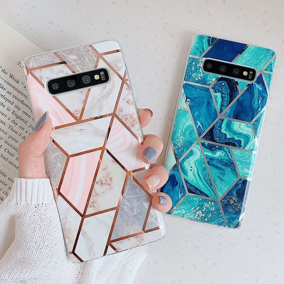 Tech-Protect - Pouzdro Marble pro iPhone SE 2020/8/7, růžová