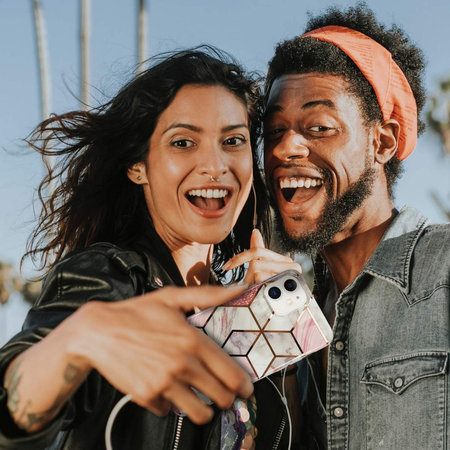 Tech-Protect - Pouzdro Marble pro iPhone SE 2020/8/7, růžová