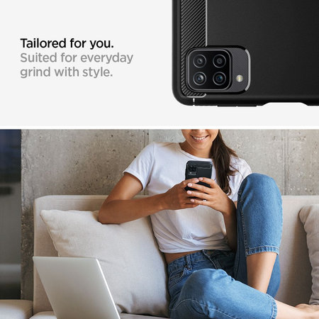 Spigen - Pouzdro Rugged Armor pro Samsung Galaxy A12, černá