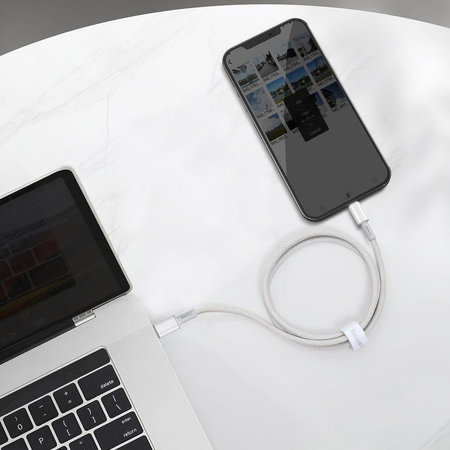 Baseus - Lightning / USB-C Kabel (1m), bílá
