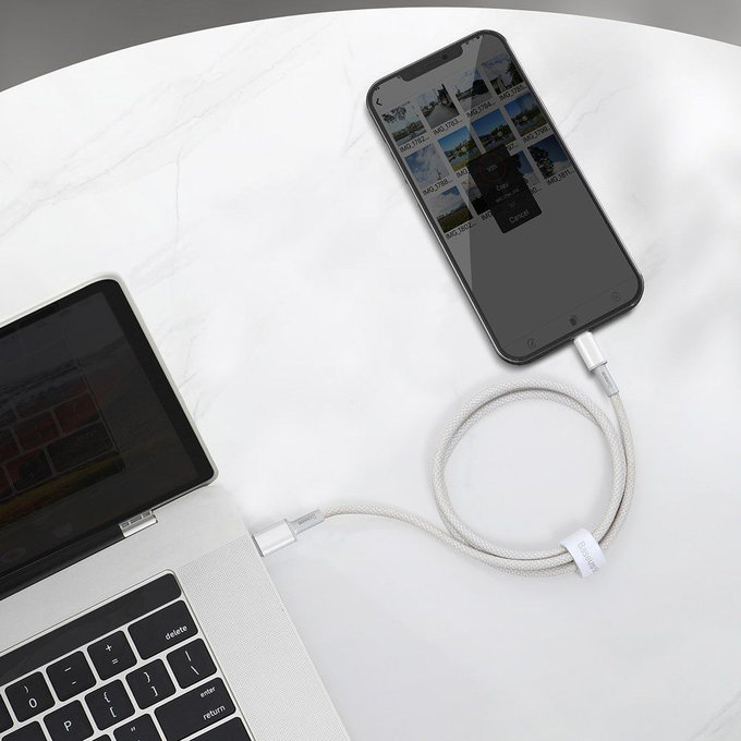 Baseus - Lightning / USB-C Kabel (1m), bílá