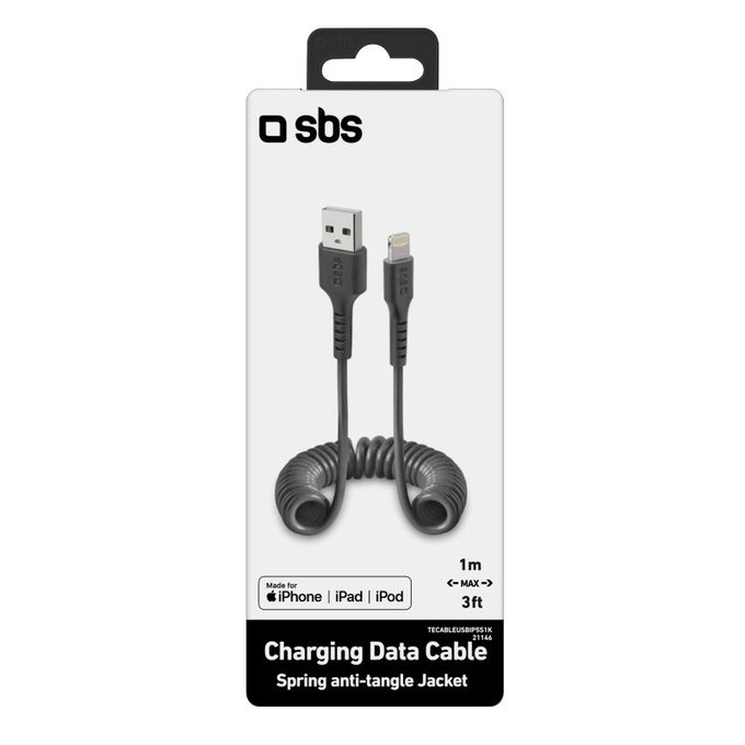 SBS - Lightning / USB Kabel (1m), černá