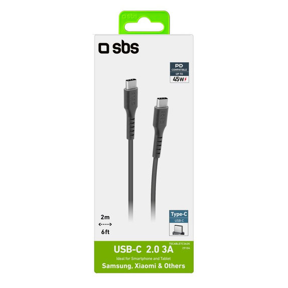 SBS - USB-C / USB-C Kabel (2m), černá