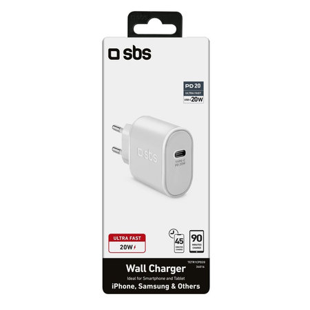 SBS - 20W Nabíjecí Adaptér USB-C, bílá