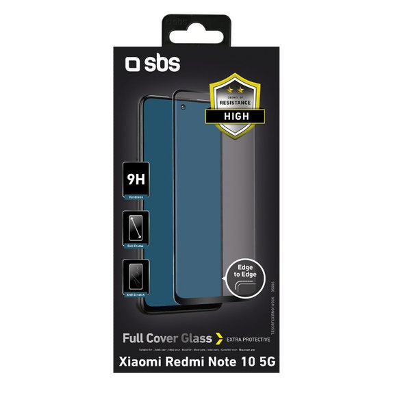 SBS - Tvrzené sklo Full Cover pro Xiaomi Redmi Note 10 5G, černá