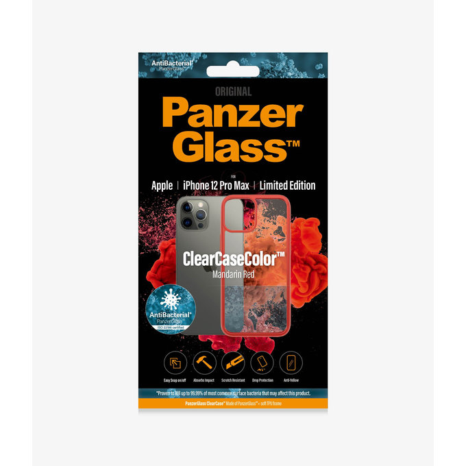 PanzerGlass - Pouzdro ClearCase AB pro iPhone 12 Pro Max, red
