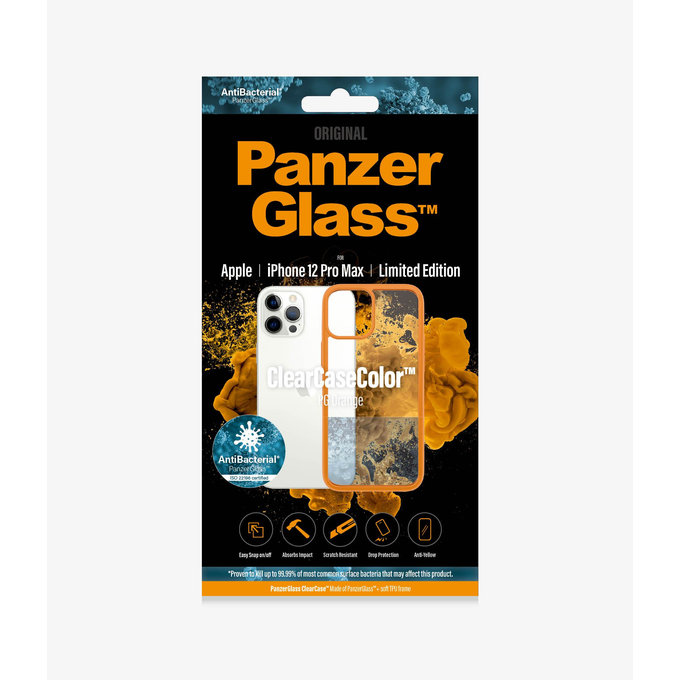 PanzerGlass - Pouzdro ClearCase AB pro iPhone 12 Pro Max, orange