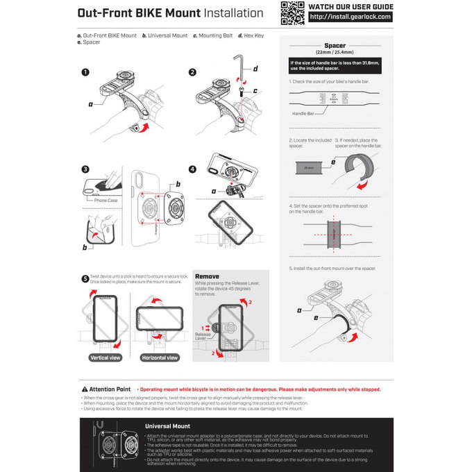 Spigen - Držák na Kolo, Koloběžku Gearlock MF100, černá