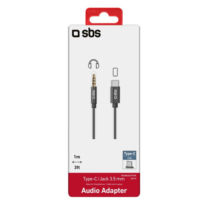 SBS - Adaptér USB-C / 3.5mm Jack, černá