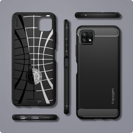 Spigen - Pouzdro Rugged Armor pre Samsung Galaxy A22 5G, černá