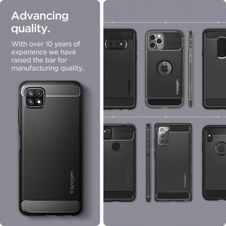 Spigen - Pouzdro Rugged Armor pre Samsung Galaxy A22 5G, černá