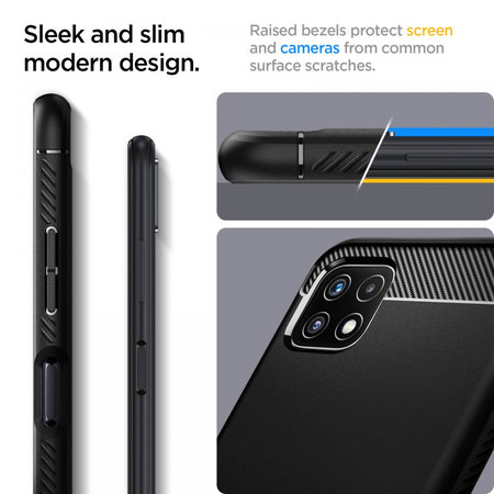 Spigen - Pouzdro Rugged Armor pre Samsung Galaxy A22 5G, černá