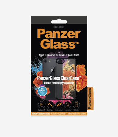 PanzerGlass - Pouzdro ClearCase pro iPhone 7, 8, SE 2020 a SE 2022, black