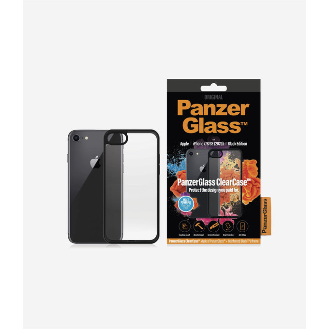 PanzerGlass - Pouzdro ClearCase pro iPhone 7, 8, SE 2020 a SE 2022, black