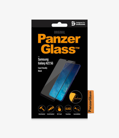 PanzerGlass - Tvrzené Sklo Case Friendly pro Samsung Galaxy A22 5G, černá