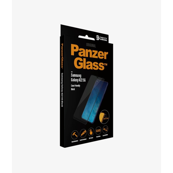 PanzerGlass - Tvrzené Sklo Case Friendly pro Samsung Galaxy A22 5G, černá