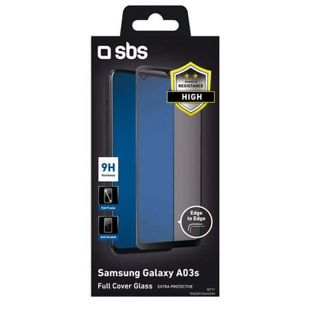 SBS - Tvrzené sklo Full Cover pro Samsung Galaxy A03s, černá