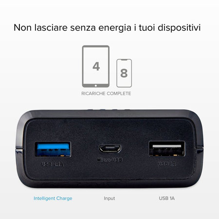 SBS - PowerBank 20 000 mAh, 2x USB, 2,1A, černá